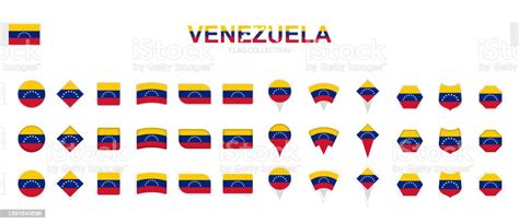 Large Collection Of Venezuela Flags Of Various Shapes And Effects Stock