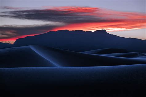 Landscape Photography Of Desert Sands Blue Sunlight Dark Sky Hd