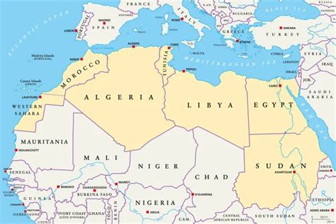 Afrique Du Nord Carte Images Vectorielles Afrique Du Nord Carte
