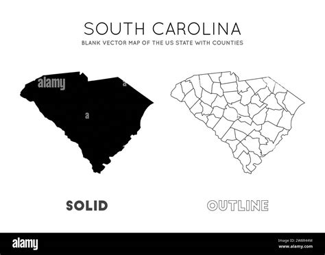 South Carolina Map Blank Vector Map Of The Us State With Counties Borders Of South Carolina