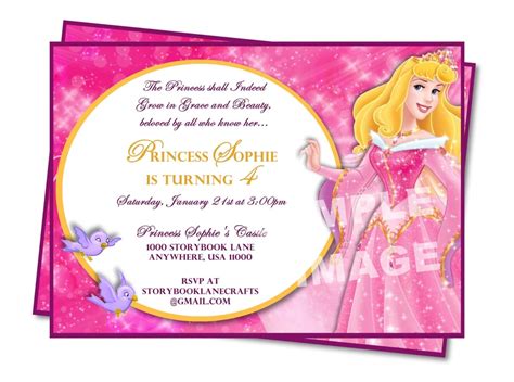 Sample Of Princess Birthday Invitation