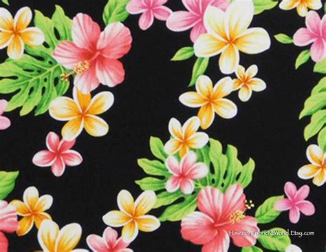 Tropical Floral Cotton Fabric Hibiscus Plumeria Monstera Learn More