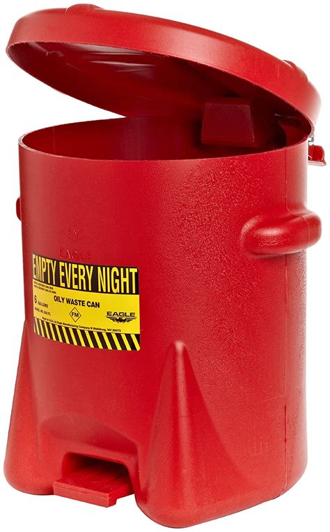 Eagle 933 FL Oily Waste Polyethylene Safety Can With Foot Lever 6
