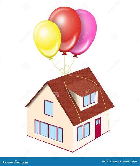 House On Balloons Stock Illustration Illustration Of Holiday 13192290