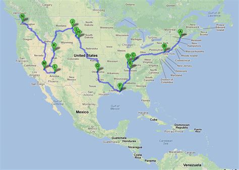 United States Road Trip2013 Map