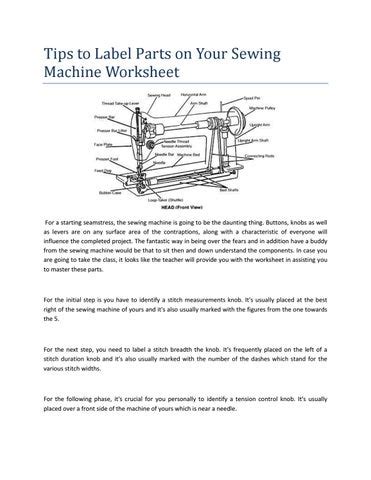 Parts Of A Sewing Machine by Dennis J. McPherson - Issuu