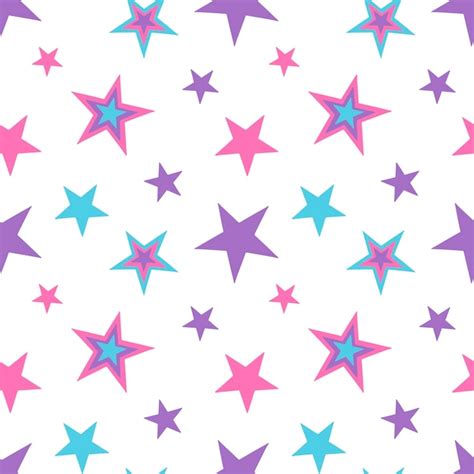 Premium Vector Girly Pattern With Stars In Y2k Style Vector Seamless