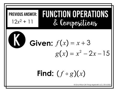 Function Operations & Compositions Scavenger Hunt - All Things Algebra®