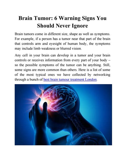 Brain Tumor 6 Warning Signs You Should Never Ignore By Jorgewet36 Issuu