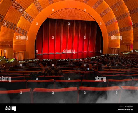 The Interior Theater At Radio City Music Hall Features A Huge Red