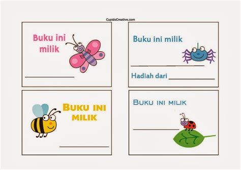 Prakarya Anak Tk Kerajinan Gunting Tempel Stiker Nama Anak Untuk Buku