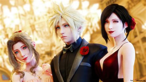 Cloud With Tifa And Aerith Final Fantasy Vii Remake วิดีโอเกม 4k