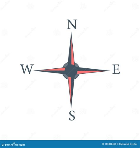 Four Cardinal Directions Or Cardinal Points Compass Rose With North