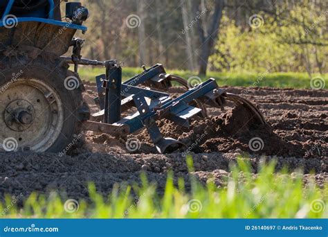 Tractor Plowing Field Stock Image Image Of Machine Field 26140697
