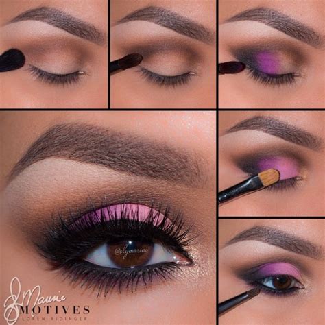 Step by step pictures on applying eye makeup can help create a much needed visual for a basic eye makeup look. 16 Must-See Step-by-Step Makeup Tutorials For A Night Out - fashionsy.com
