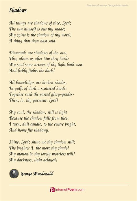 Shadows Poem By George Macdonald