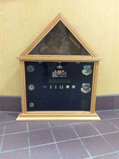 Very Simple Yet Decorative Custom Air Force Shadow Box Solid Oak For