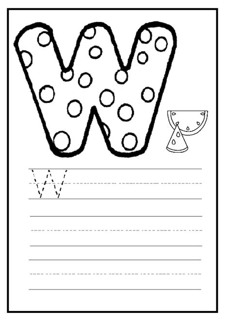 Uppercase Letter W Worksheet / Free Printable  Preschool and Kindergarten