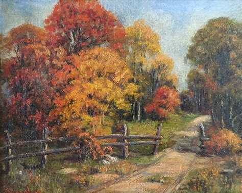 Nell Moseley Fall Landscape 1249 Texas Art Vintage Texas Paintings