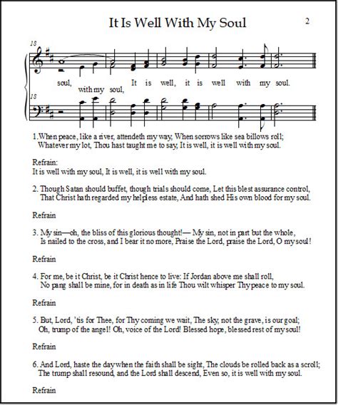 No chords automatically detected in it is well with my soul.mid for the church organ instrument. Church Hymnal Sheet Music "It Is Well With My Soul"