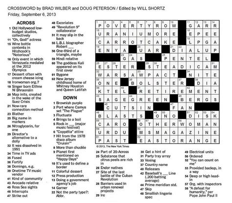 Universal Crossword Puzzle Printable Customize And Print The New York