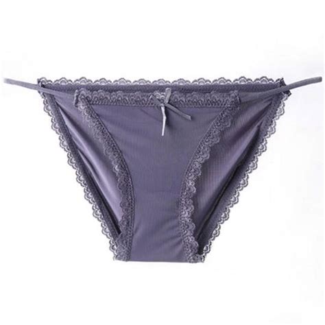 Blloobeell Solid Low Waist Womens Underwear Panties Sexy Lace Briefs Bikini Female Thong