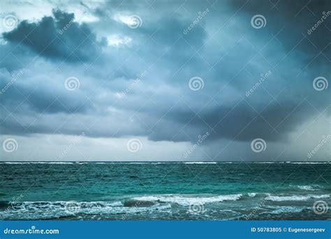 Stormy Clouds Over Atlantic Ocean Sea Landscape Stock Image Image Of
