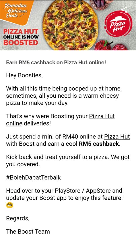 Scam, unauthorized charges, rip off, defective product, poor service. Boost - Earn RM5 cashback on Pizza Hut Online ! - Yoodo
