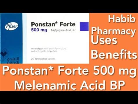 1 tablet 3 times daily. Ponstan Forte 500mg used for / Ponstan tablet uses - YouTube
