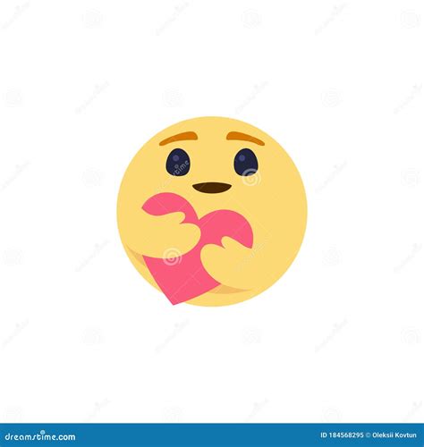 Cute Smiling Emoji With Heart Love Kindness Symbol Vector 184568295
