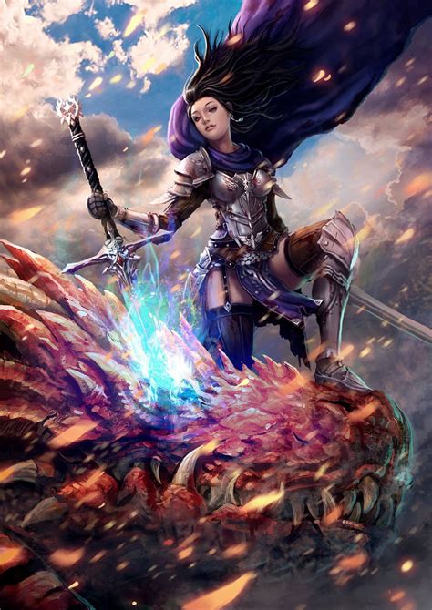 Dragon Slayer Fantasy Female Warrior Fantasy Armor Fantasy Fighter