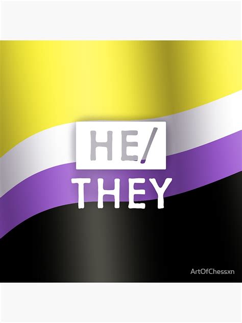 Flag He They Pronouns Sticker For Sale By Artofchessxn Redbubble