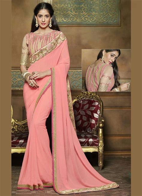 Pink Fancy Fabric Designer Saree Sarees Designer Collection