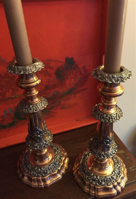 Antiques Atlas Pair Arts And Crafts Candlesticks Silver On Copper