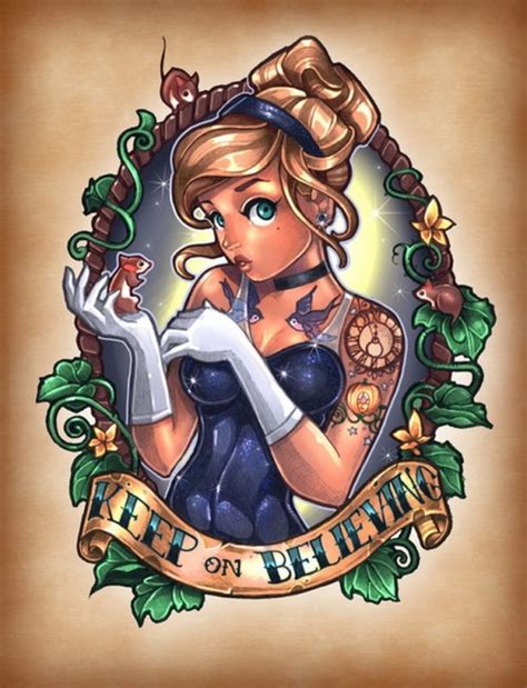 Disney Princesses As Pin Up Tattoos