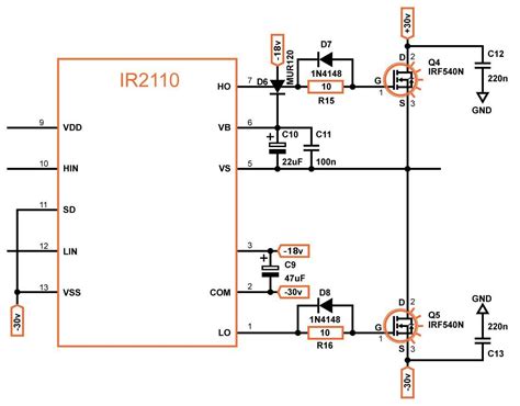 You will not be able to pull one leg off to create 120v ac. Class D Mosfet Power Amplifier - Circuit Diagram Images