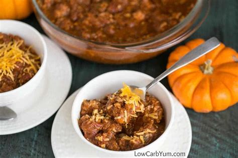 Turkey Pumpkin Chili In The Slow Cooker Low Carb Yum Pumpkin Chili