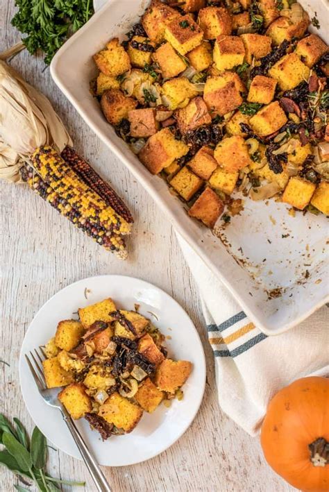 On the second day, cornbread is still great simply toasted and spread with butter, but beyond that, you can use it pretty much as you would any stale bread—turn it into croutons, bread. Savory Jiffy Cornbread Dressing - Recipe by Blackberry Babe