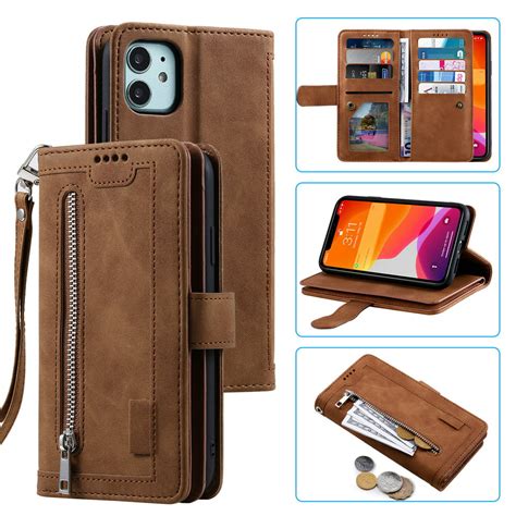 Dteck 9 Card Slots Wallet Case For Apple Iphone 12 Mini 54 Inchhybrid