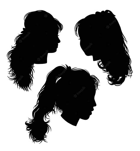 Premium Vector Ponytail Girls Hairstyle Silhouette