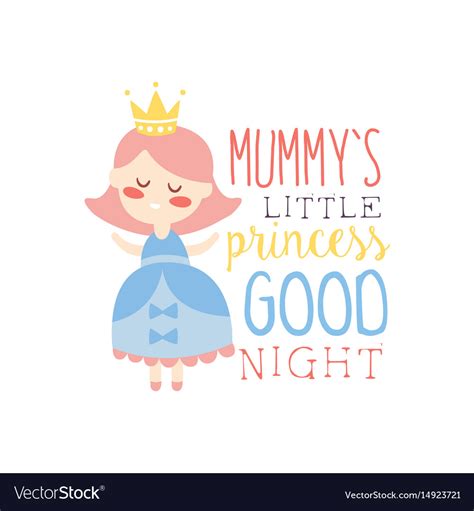 Mummys Little Princess Good Night Label Colorful Vector Image