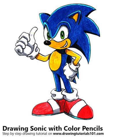 Sonic Colored Pencils Drawing Sonic With Color Pencils