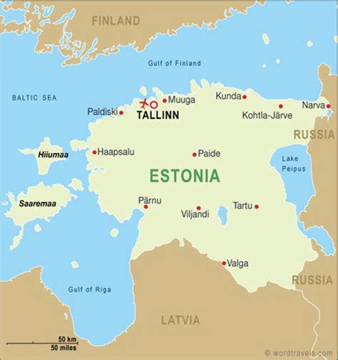 Estonia Map Estonia Travel Maps From Word Travels
