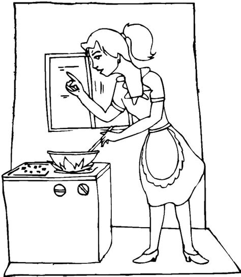 Understand each person's role in the. My Mom is Cooking in the Kitchen Coloring Pages - Download ...