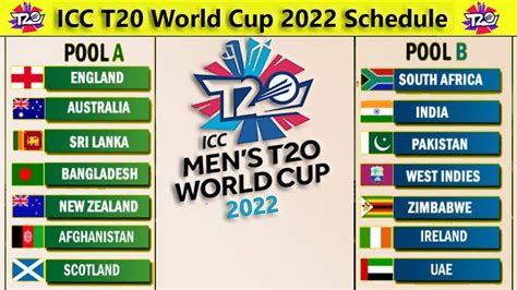 Icc T20 World Cup 2022 Schedule All Teams And Live Streaming Icc T20