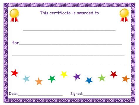 Fill In Blank Award Printable Customizable Certificate Template