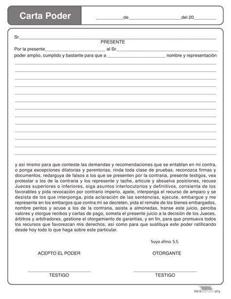 Collection Of Formato Poder Simple Carta Poder Ejemplo Simple Best