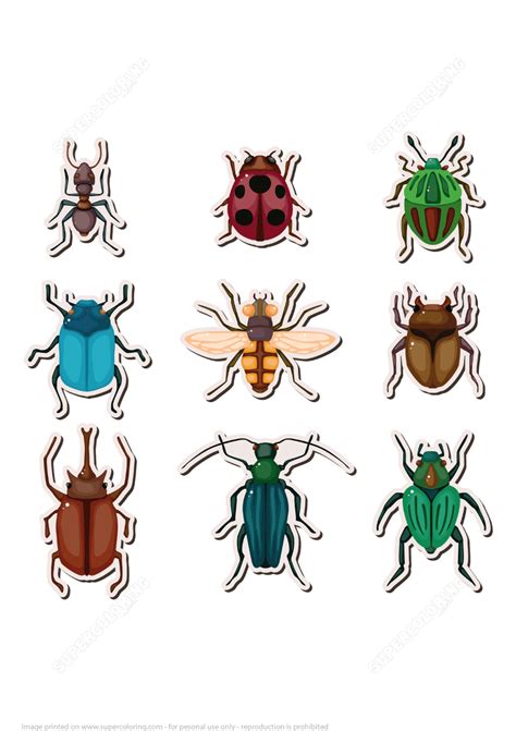 Ideas, activities, and printables for the printable word charts are available in the insect literacy packet available in the printables. Insects Printable Stickers | Free Printable Papercraft ...