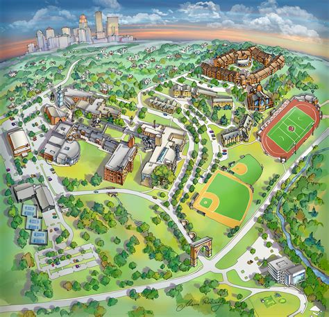 Creating Campus Map Illustration Rabinky Art Llc