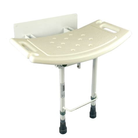 Wall Mounted Fold Down Shower Seat With Legs Elite Care Direct